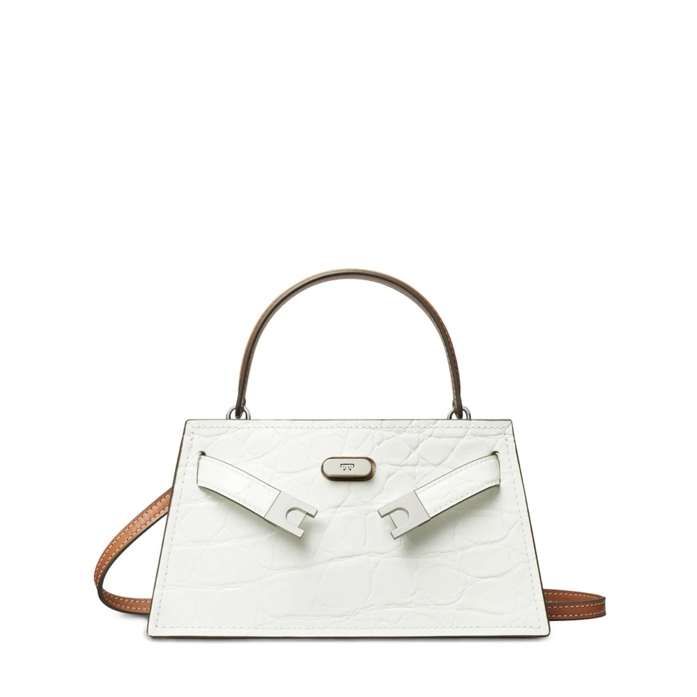 Tory Burch White and Brown Mini Bag